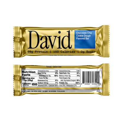 David Chocolate Chip Cookie Dough Bar (12ct)