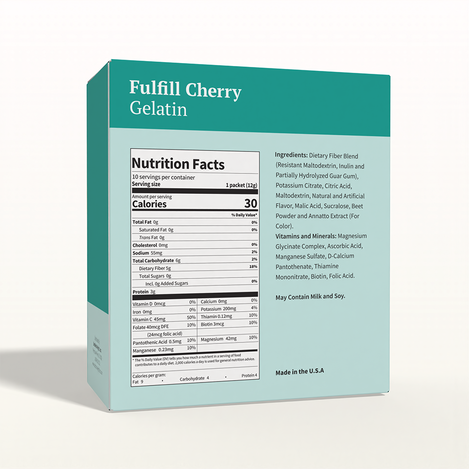 BestMed Fulfill Fiber Gelatin, Cherry (10ct)