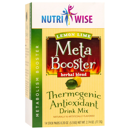 NutriWise - Meta Booster Thermogenic Antioxidant Drink Lemon Lime (14/Box) - Doctors Weight Loss