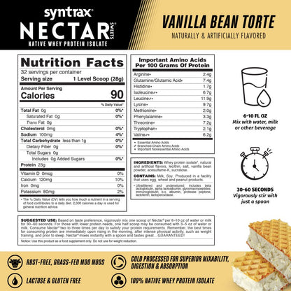 Syntrax Nectar 2lb Protein Powder - Vanilla Bean Torte (32 serv.)