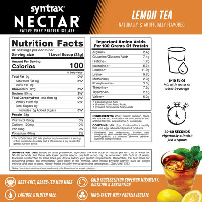 Syntrax Nectar 2lb Protein Powder - Lemon Tea (32 serv.)