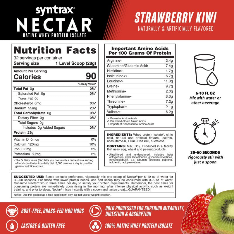 Syntrax Nectar 2lb Protein Powder - Strawberry Kiwi (32 serv.)