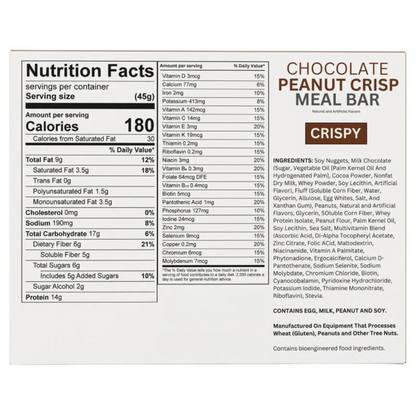 NutriWise Chocolate Peanut Crisp Meal Bars (7/Box)