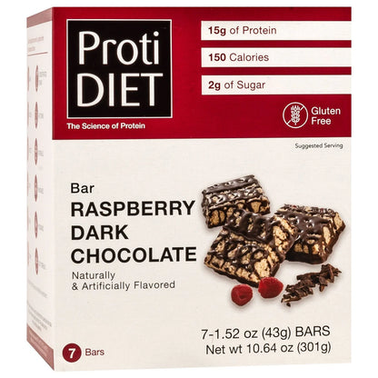 ProtiDIET Raspberry Dark Chocolate Protein Square (7/box)