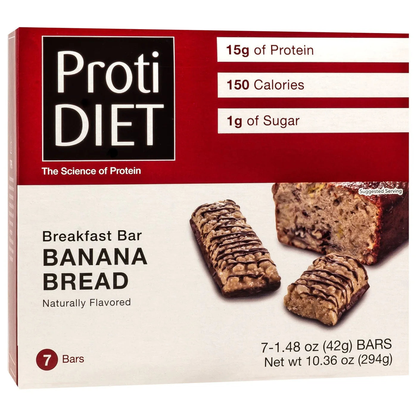 ProtiDIET Banana Bread Breakfast Bars (7/Box)