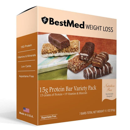 15g High Protein Nutrition Bar Sampler Pack (7/Box) - BestMed - Doctors Weight Loss