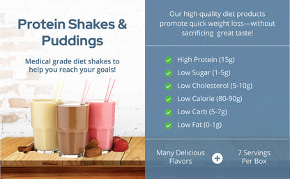 Chocolate Cream Pudding & Shake Mix (7/Box) - Aspartame Free - BestMed - Doctors Weight Loss