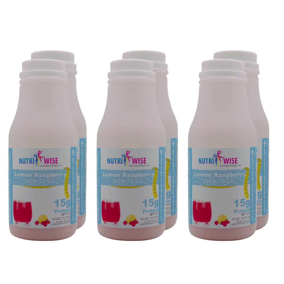 Lemon Raspberry Fruit Drink (6-Pack Bottles) - NutriWise - Doctors Weight Loss