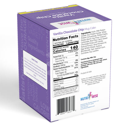 NutriWise® Vanilla Chocolate Chip Mug Cake (7/Box) - Doctors Weight Loss