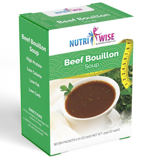 Beef Bouillon Diet Protein Soup (7/Box) - NutriWise - Doctors Weight Loss