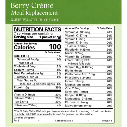 BestMed Weight Loss Berry Creme Smoothie Nutrition Information