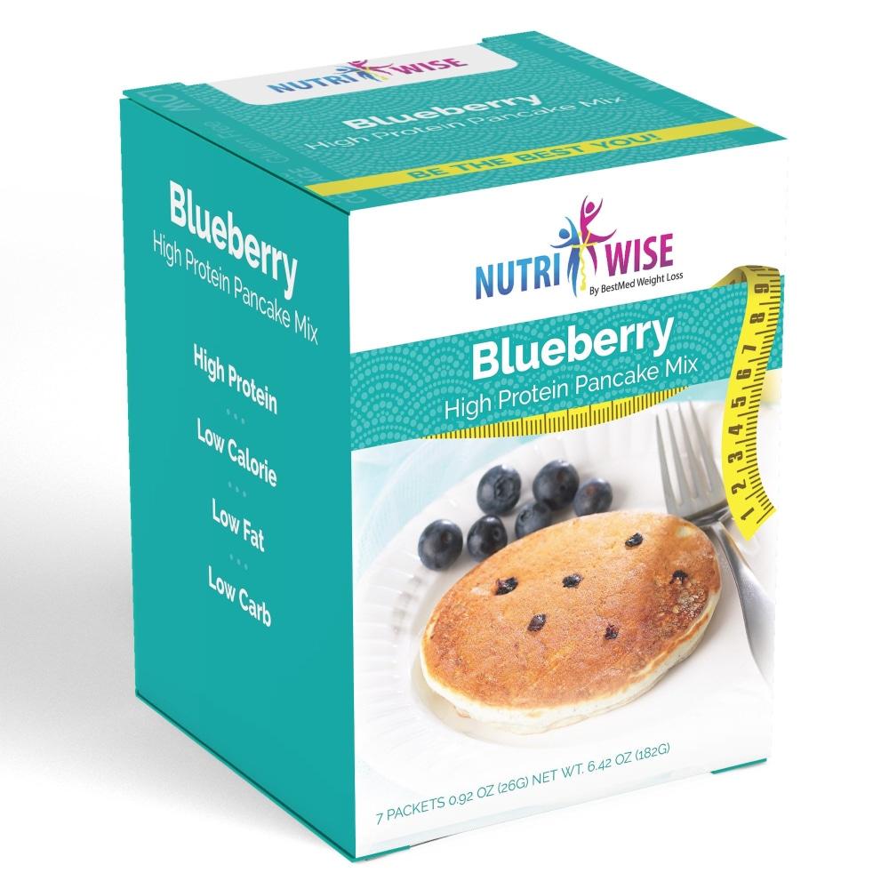 Diet Blueberry Protein Pancake Mix (7/Box) - NutriWise - Doctors Weight Loss