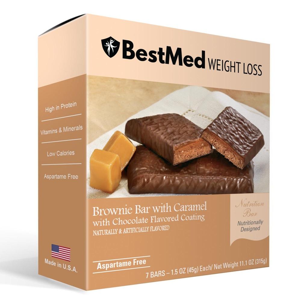 Brownie Bar with Caramel Snack Bar (7/Box) - BestMed - Doctors Weight Loss