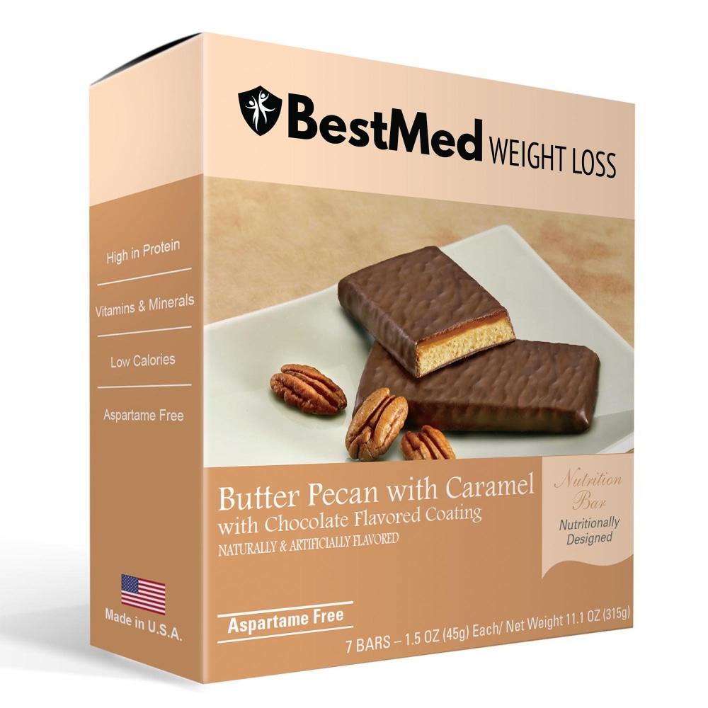 Butter Pecan with Caramel Diet Snack Bar (7/Box) - BestMed - Doctors Weight Loss