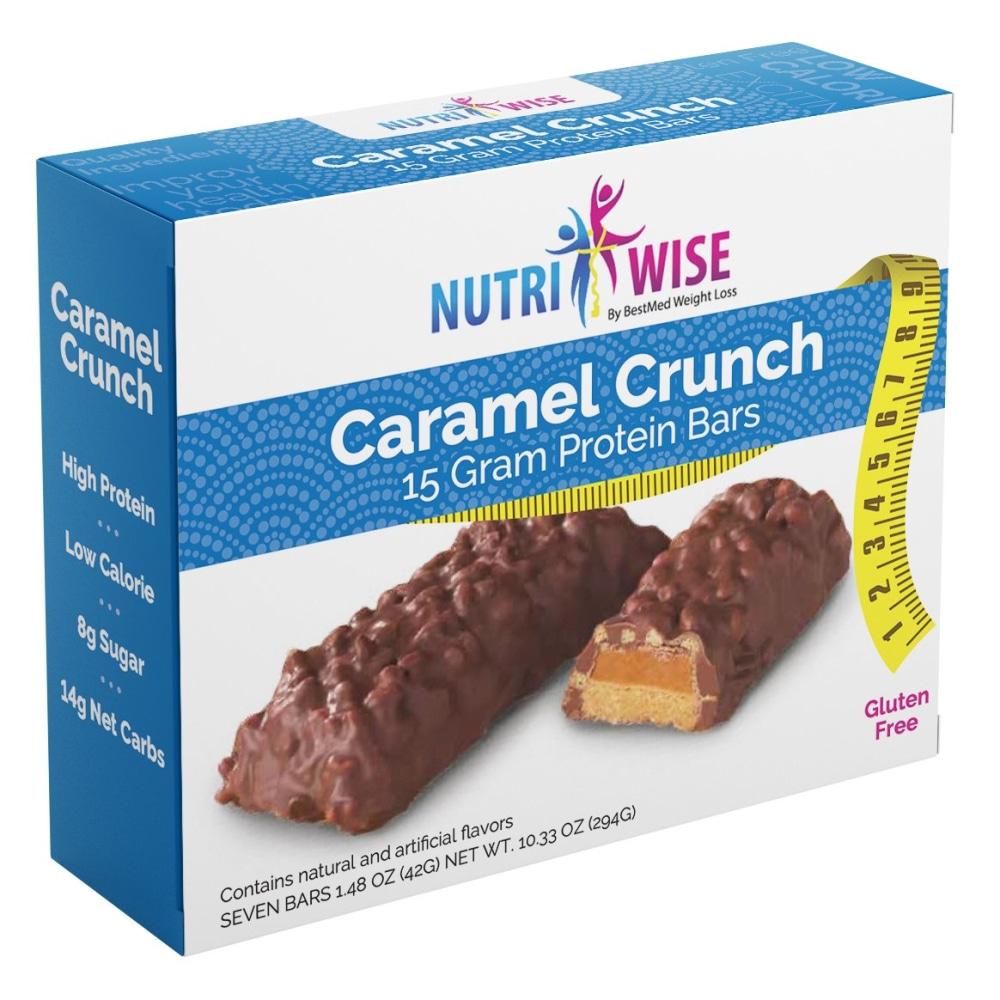 Caramel Crunch Bar (7/Box) - NutriWise - Doctors Weight Loss