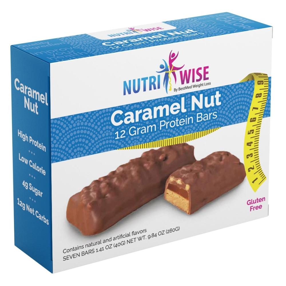 Caramel Nut Protein Diet Bar (7/Box) - NutriWise - Doctors Weight Loss
