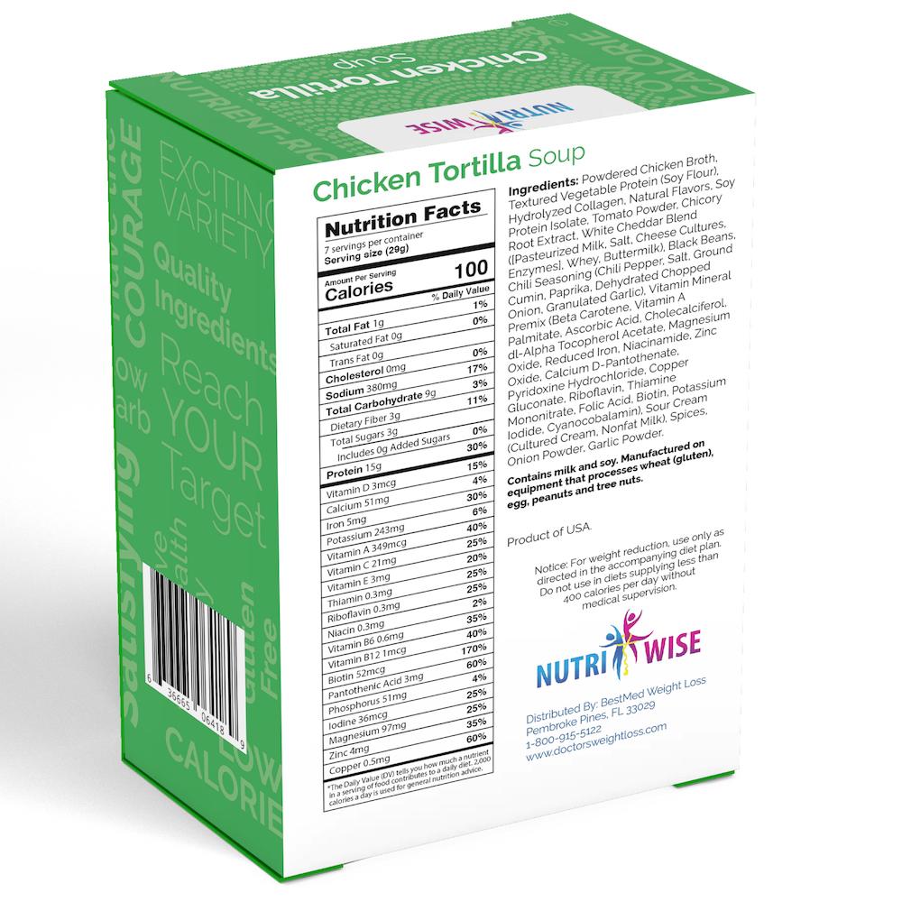 Chicken Tortilla Flavored 100 Calorie Meal Replacement Soup (7/Box) - Nutriwise - Doctors Weight Loss