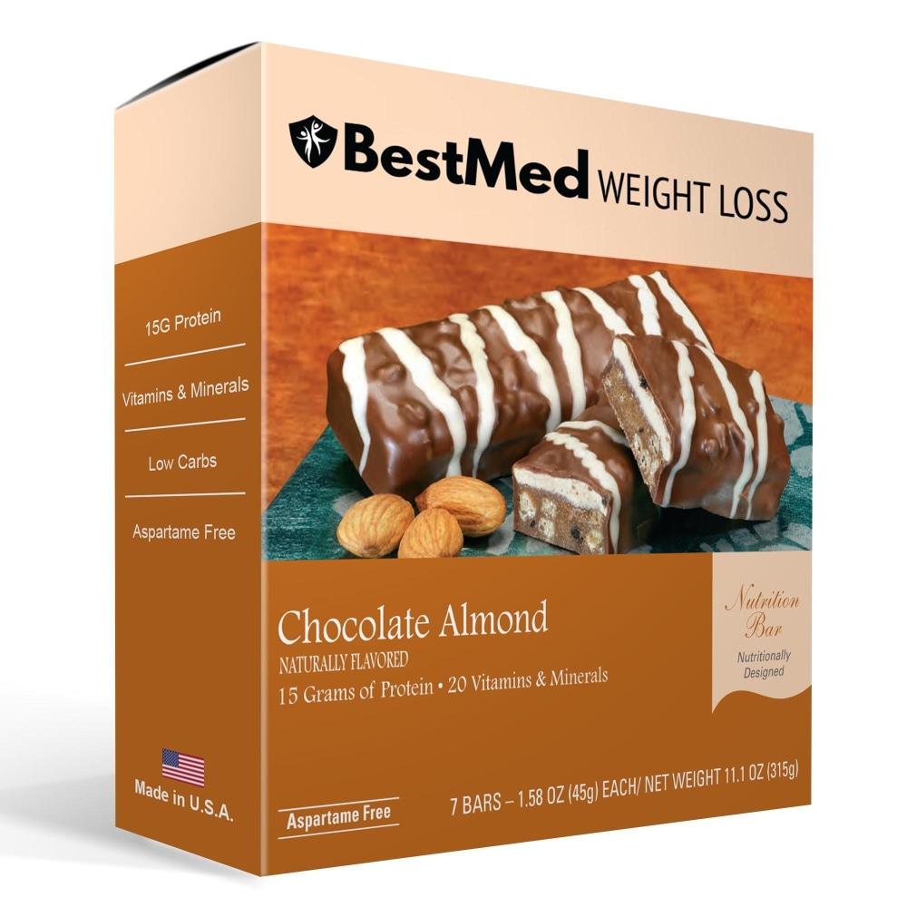 Chocolate Almond High Protein Nutrition Bar (7/Box) - BestMed - Doctors Weight Loss