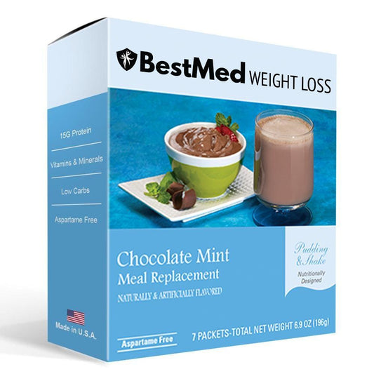 Chocolate Mint Cream - 100 Calorie Shake (7/Box) - Aspartame Free - BestMed - Doctors Weight Loss