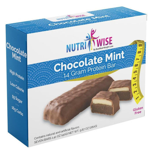 Chocolate Mint Protein Diet Bar (7/Box) - NutriWise - Doctors Weight Loss