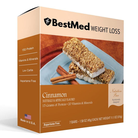 Cinnamon Meal Replacement Bar (7/Box) - BestMed - Doctors Weight Loss