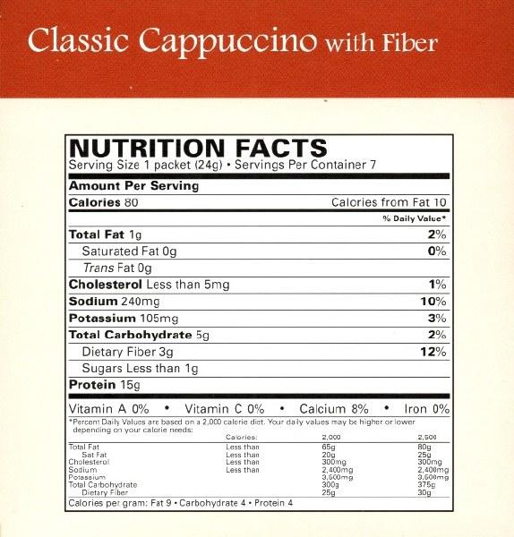 Classic Cappuccino with Fiber (7/Box) - BestMed - Doctors Weight Loss