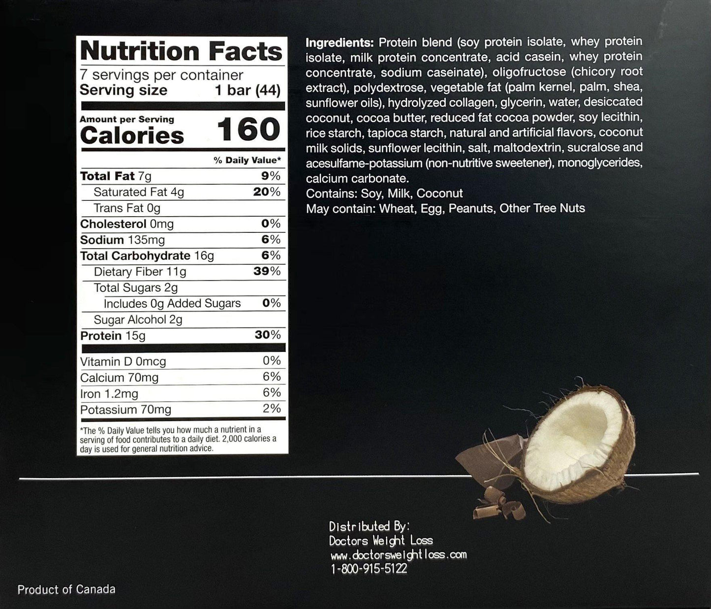 ProtiWise - Coconut Bars (7/Box) - Doctors Weight Loss