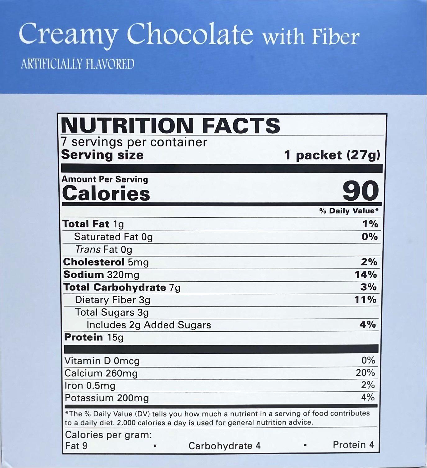 Chocolate Fiber Shake or Pudding Mix Nutrition - BestMed - Doctors Weight Loss
