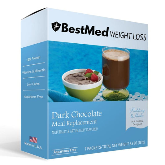Dark Chocolate Cream - 100 Calorie Shake (7/Box) Aspartame Free - BestMed - Doctors Weight Loss