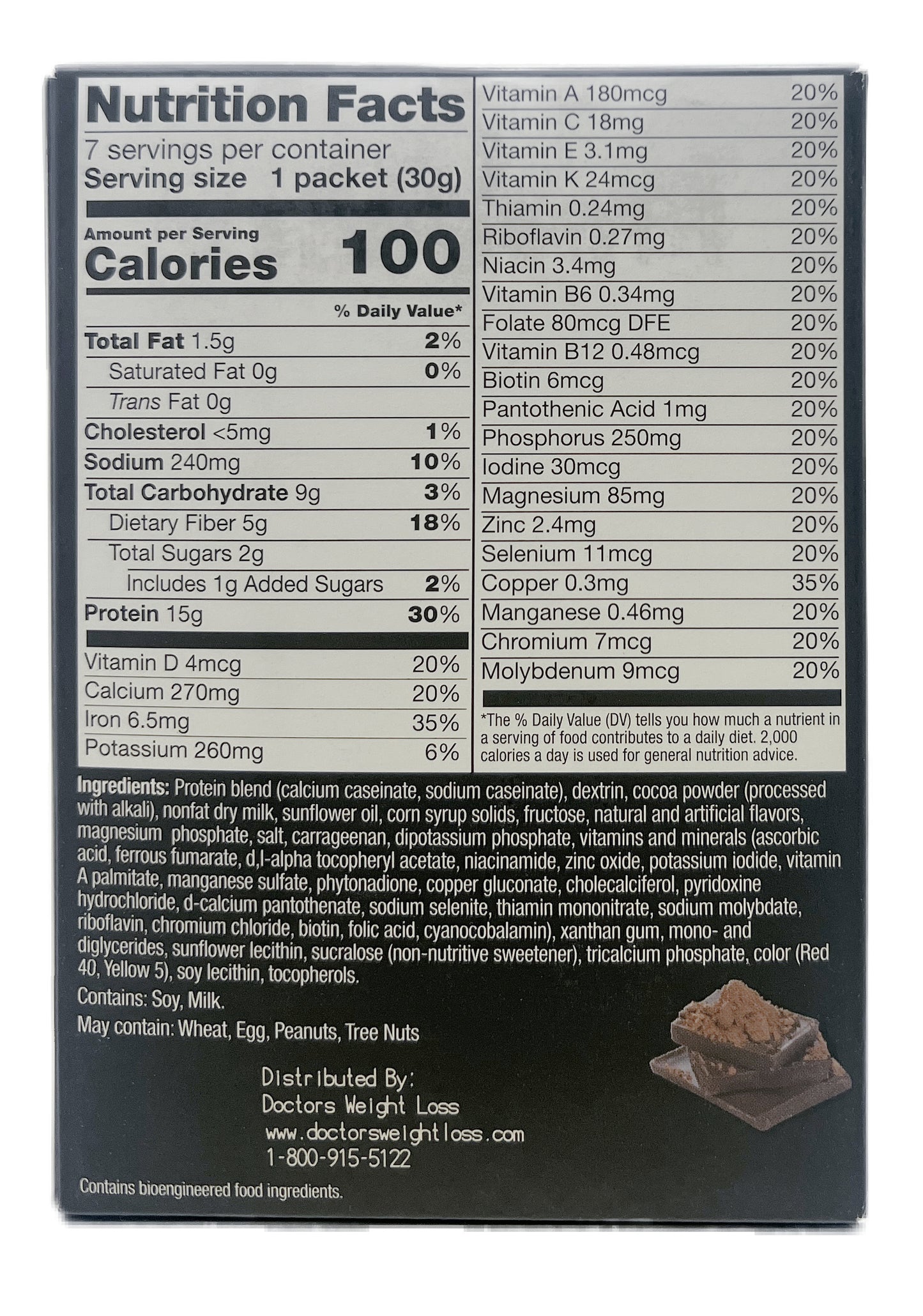 ProtiWise - Dark Chocolate Shake or Pudding Mix (7/Box) - Doctors Weight Loss