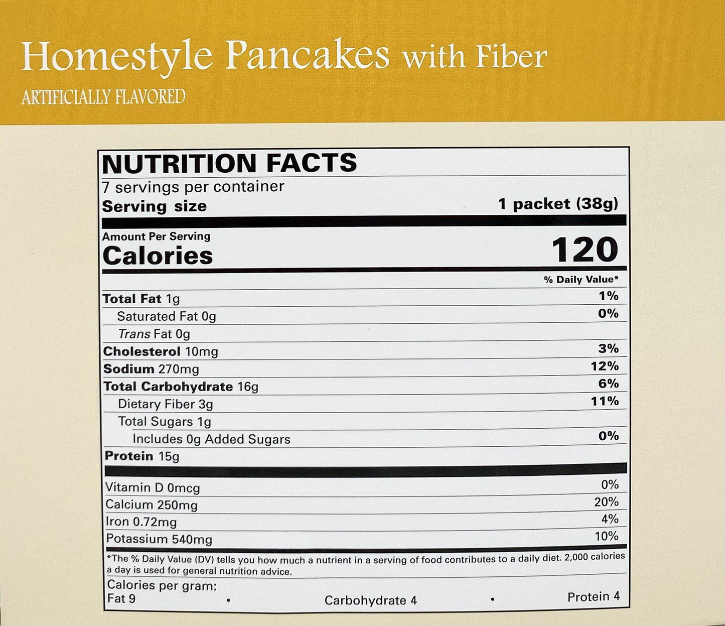 Homestyle Pancakes with Fiber Nutrition Facts - BestMed - Doctors Weight Loss