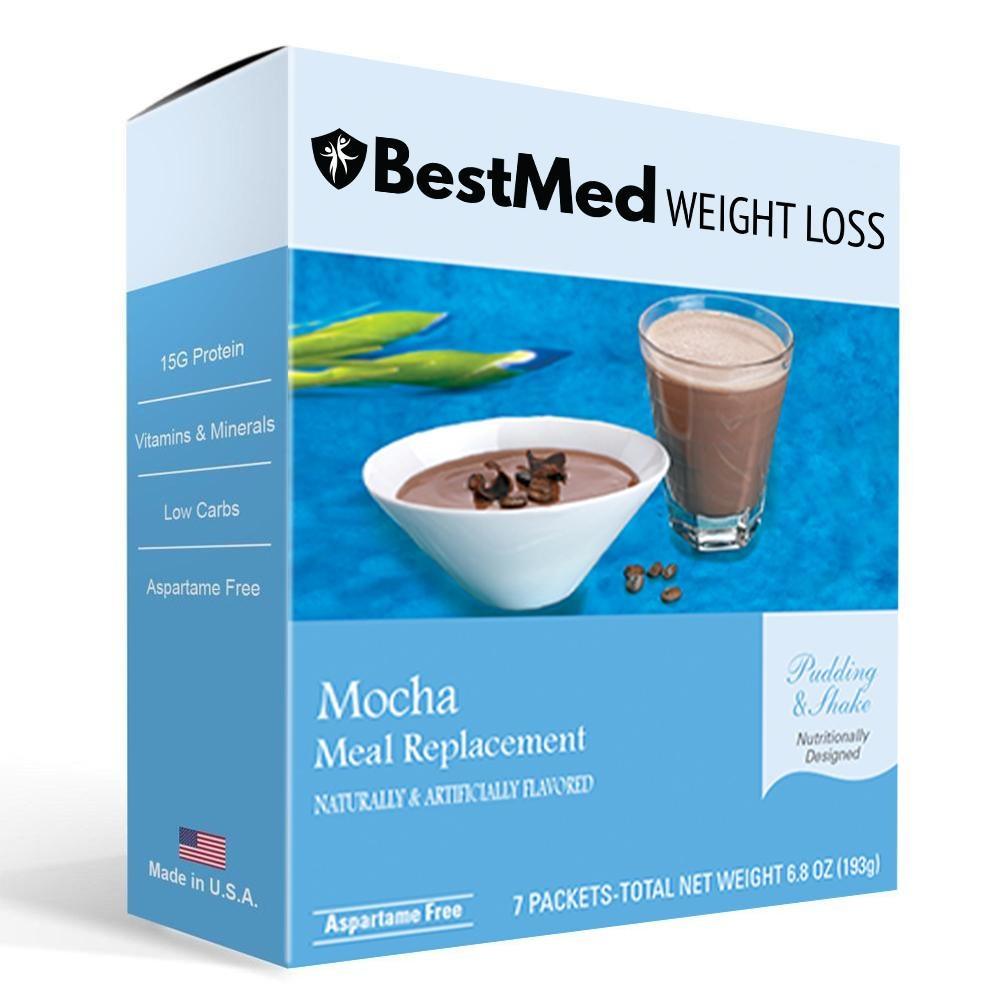 Mocha Cream - 100 Calorie Pudding & Shake Mix (7/Box) - Aspartame Free - BestMed - Doctors Weight Loss