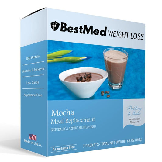 Mocha Cream- 100 Calorie Pudding & Shake Mix (7/Box) - BestMed - Doctors Weight Loss