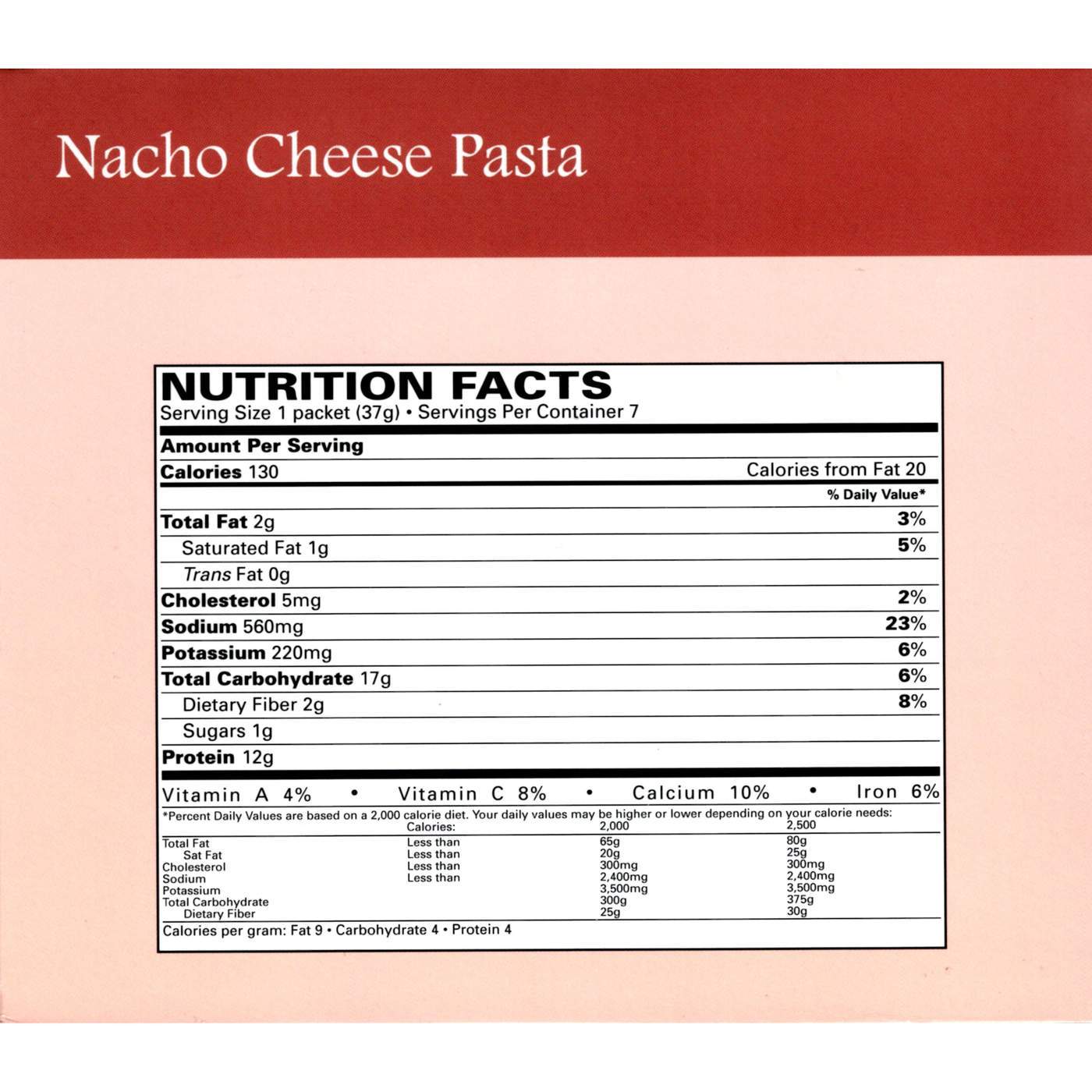 BestMed Nacho Cheese Pasta Entree Nutrition - Doctors Weight Loss