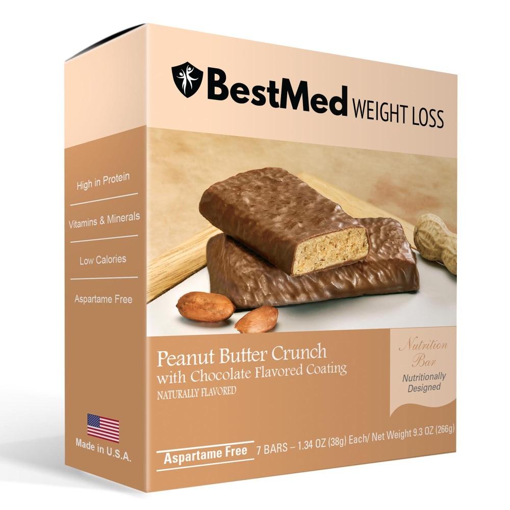 Peanut Butter Crunch Diet Snack Bar (7/Box) - BestMed - Doctors Weight Loss