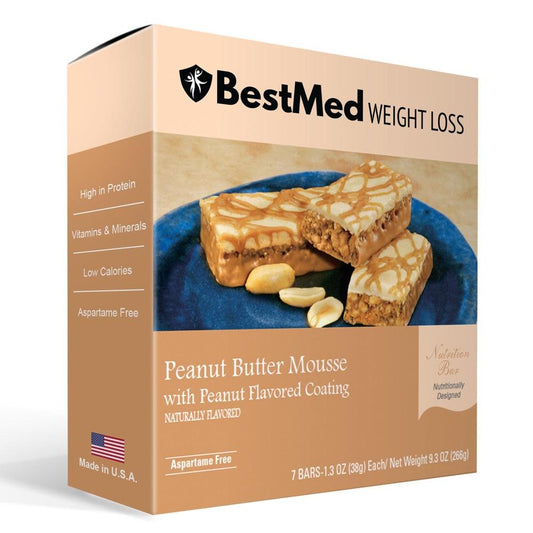 Peanut Butter Mousse Bar (7/Box) - BestMed - Doctors Weight Loss