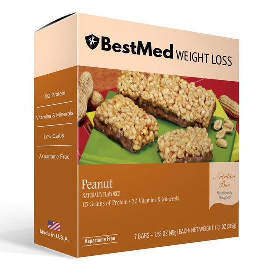 Peanut High Protein Nutrition Bar (7/Box) - BestMed - Doctors Weight Loss