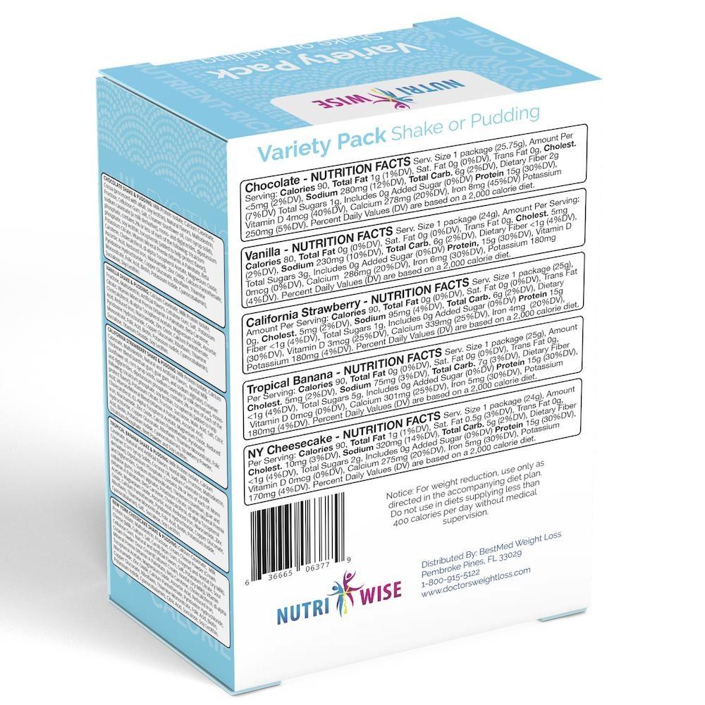 NutriWise® Variety Pack Shake or Pudding (7/Box) - Doctors Weight Loss