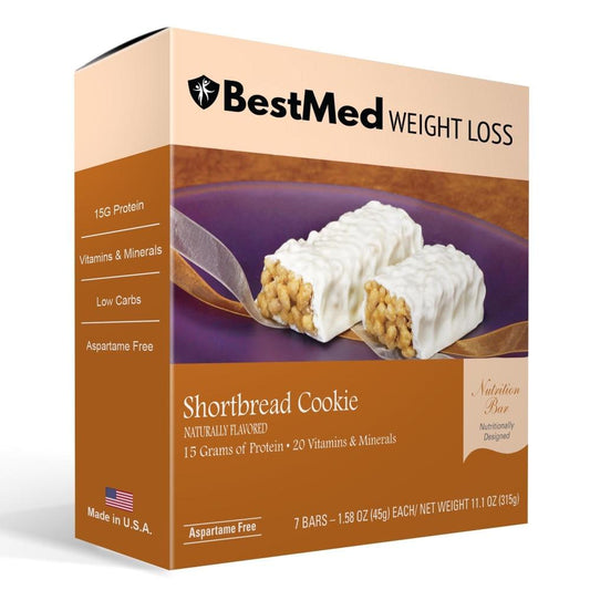 Shortbread Cookie High Protein Nutrition Bar (7/Box) - BestMed - Doctors Weight Loss