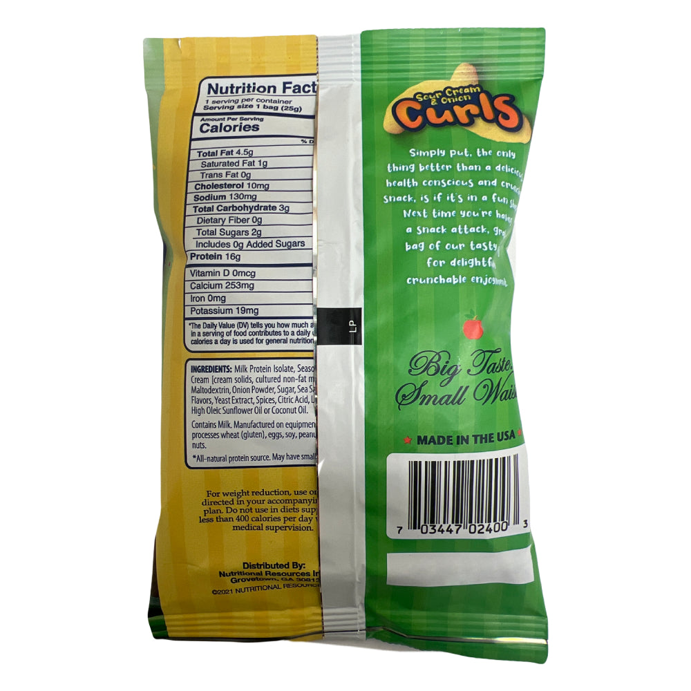 NutriWise - Sour Cream and Onion Curls (7 bags) - Doctors Weight Loss
