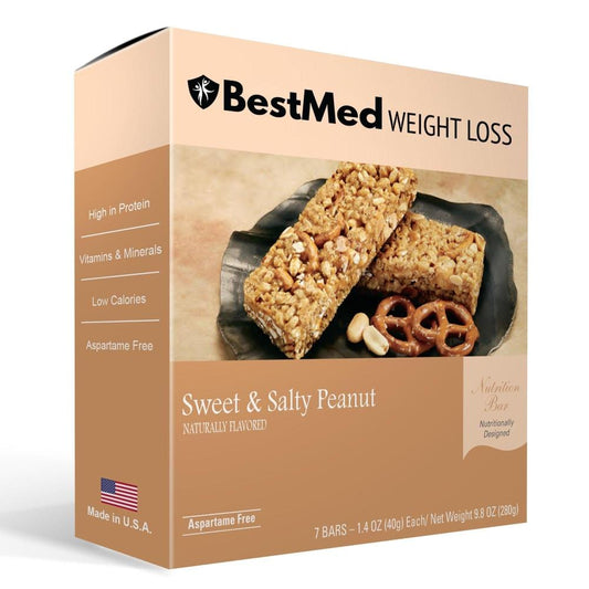 Sweet and Salty Peanut Bar (7/Box) - BestMed - Doctors Weight Loss