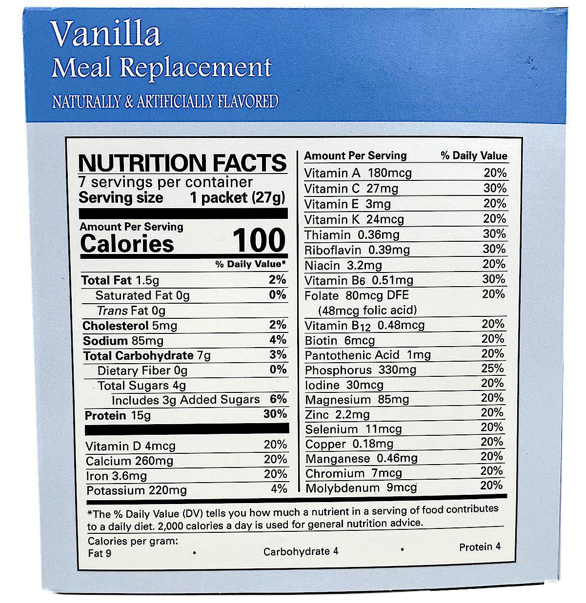Vanilla Meal Replacement Shake or Pudding (Aspartame Free) Nutrition - BestMed - Doctors Weight Loss