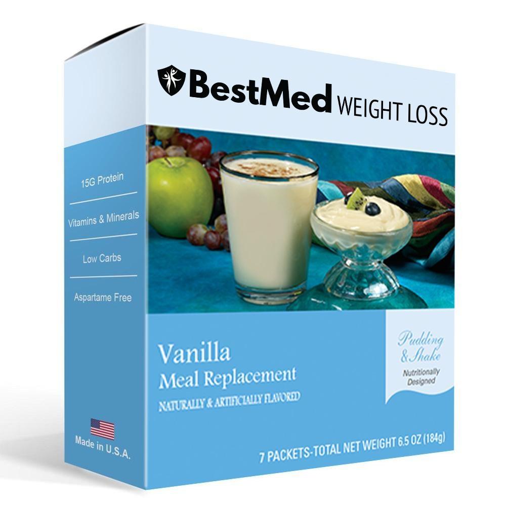 Vanilla Cream - 100 Calorie Pudding & Shake Mix (7/Box) - BestMed - Doctors Weight Loss