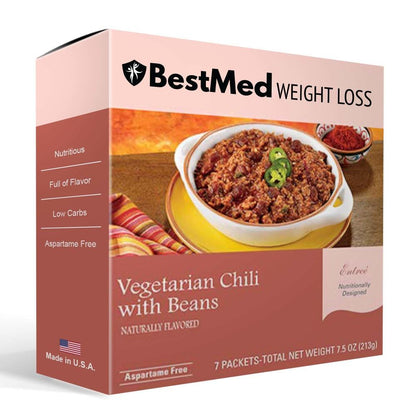 Vegetarian Chili with Beans Entree (7/Box) - BestMed - Doctors Weight Loss