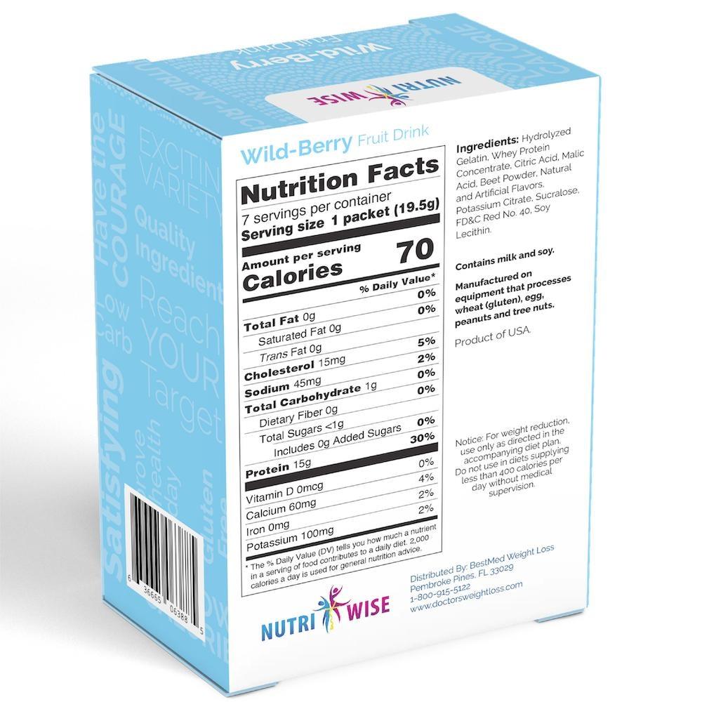 NutriWise® Wild Berry Fruit Drink (7/Box) - Doctors Weight Loss